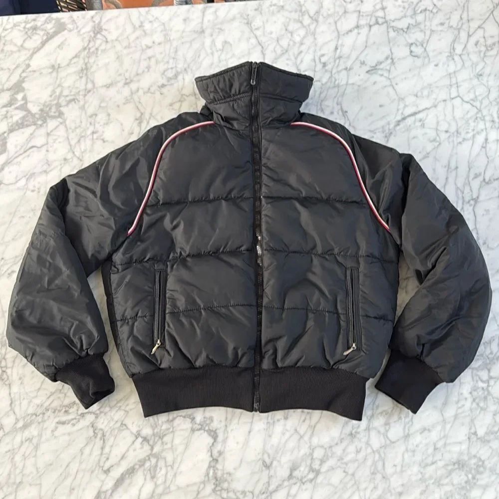 Vintage Raven Snow Ski Bomber Jacket Full Zip Black Womens Medium